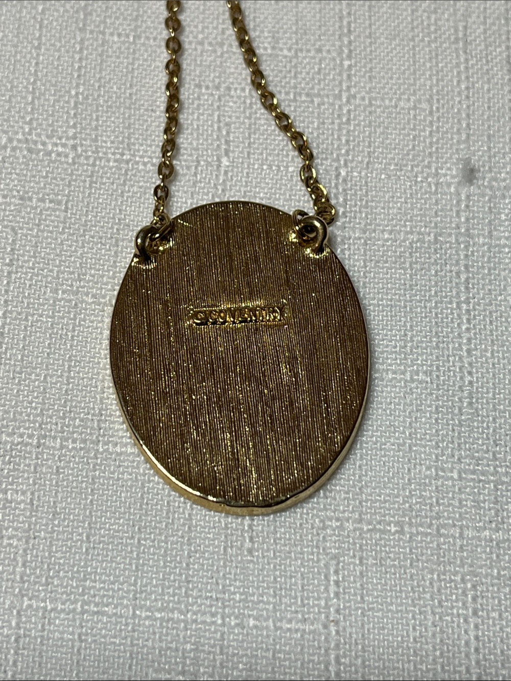 Sarah Coventry Gold-Tone Oval Enamel Necklace in Green, Yellow, and Orange - Picture 4 of 5